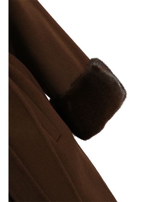 Cappotto vestaglia in lana con pelliccia di visone Clips | A924 568200039